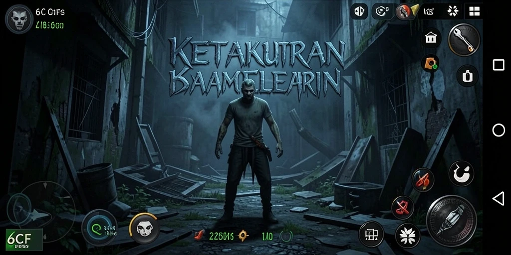 Screenshot utama 6CF menampilkan suasana mencekam dari gameplay horor.