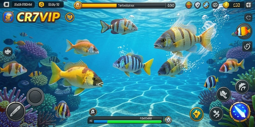 Tangkapan layar gameplay menarik dari game Tembak Ikan CR7VIP.