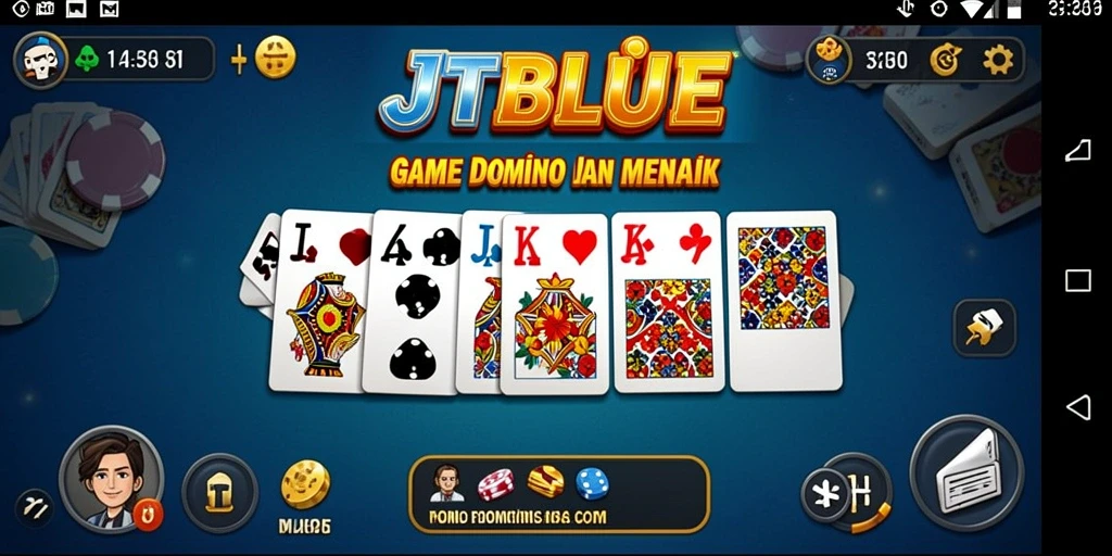 Screenshot gameplay JTBLUE yang menampilkan momen seru bermain Domino.