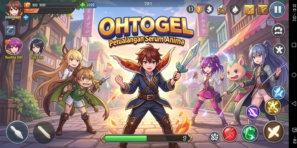 Screenshot OHTOGEL menampilkan aksi seru karakter anime dalam pertempuran.